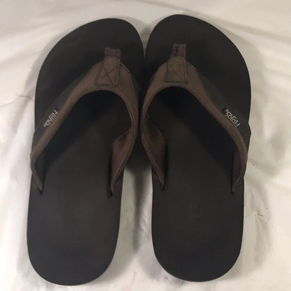 Mens Flojos Cole 2.0 Brown Thong Flip Flops